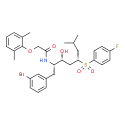 ChemSpider 2D Image | N-{(1S)-1-(3-BROMOBENZYL)-4-[(4-BROMOPHENYL)SULFONYL]-6-METHYL-2-OXOHEPTYL}-2-(2,6-DIMETHYLPHENOXY)ACETAMIDE | C31H37BrFNO5S