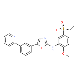ChemSpider 2D Image | N-[5-(Ethylsulfonyl)-2-methoxyphenyl]-5-[3-(2-pyridinyl)phenyl]-1,3-oxazol-2-amine | C23H21N3O4S