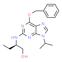 ChemSpider 2D Image | (2R)-2-{[6-(Benzyloxy)-9-isopropyl-9H-purin-2-yl]amino}-1-butanol | C19H25N5O2