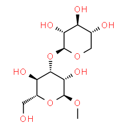 ChemSpider 2D Image | Methyl 3-O-beta-D-xylopyranosyl-alpha-D-mannopyranoside | C12H22O10