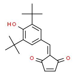 ChemSpider 2D Image | 2-(3,5-di-tert-butyl-4-hydroxybenzylidene)cyclopent-4-ene-1,3-dione | C20H24O3