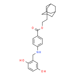 ChemSpider 2D Image | 2-(Adamantan-1-yl)ethyl 4-[(2,5-dihydroxybenzyl)amino]benzoate | C26H31NO4