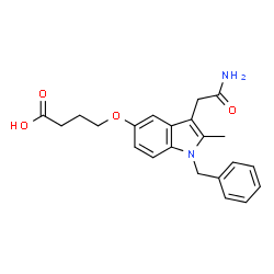 ChemSpider 2D Image | 4-(1-BENZYL-3-CARBAMOYLMETHYL-2-METHYL-1H-INDOL-5-YLOXY)-BUTYRIC ACID | C22H24N2O4