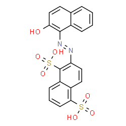 ChemSpider 2D Image | 2-[(E)-(2-Hydroxy-1-naphthyl)diazenyl]-1,5-naphthalenedisulfonic acid | C20H14N2O7S2