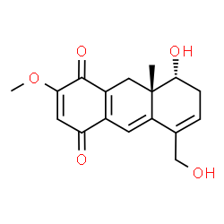 ChemSpider 2D Image | (5R,10aS)-5-Hydroxy-8-(hydroxymethyl)-3-methoxy-10a-methyl-5,6,10,10a-tetrahydro-1,4-anthracenedione | C17H18O5