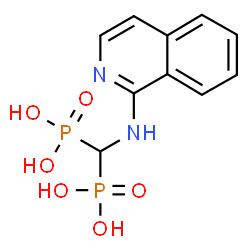 ChemSpider 2D Image | [(1-Isoquinolinylamino)methylene]bis(phosphonic acid) | C10H12N2O6P2