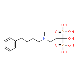 ChemSpider 2D Image | {1-Hydroxy-3-[methyl(4-phenylbutyl)amino]-1,1-propanediyl}bis(phosphonic acid) | C14H25NO7P2