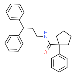 ChemSpider 2D Image | N-(3,3-Diphenylpropyl)-1-phenylcyclopentanecarboxamide | C27H29NO