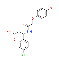 ChemSpider 2D Image | 3-(4-Chlorophenyl)-3-{[(4-methoxyphenoxy)acetyl]amino}propanoic acid | C18H18ClNO5