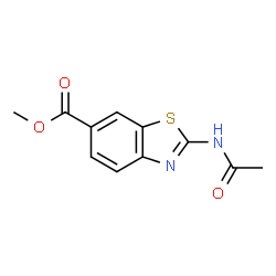 ChemSpider 2D Image | Methyl 2-acetamido-1,3-benzothiazole-6-carboxylate | C11H10N2O3S