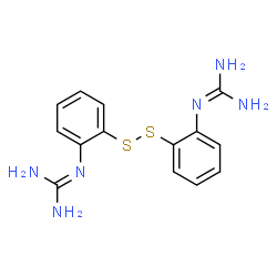 ChemSpider 2D Image | 2,2'-(Disulfanediyldi-2,1-phenylene)diguanidine | C14H16N6S2