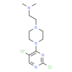 ChemSpider 2D Image | 2-[4-(2,5-Dichloro-4-pyrimidinyl)-1-piperazinyl]-N,N-dimethylethanamine | C12H19Cl2N5
