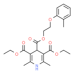 ChemSpider 2D Image | 3,5-Diethyl 4-[2-(2-methylphenoxy)ethyl] 2,6-dimethyl-1,4-dihydro-3,4,5-pyridinetricarboxylate | C23H29NO7