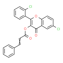 ChemSpider 2D Image | 6-Chloro-2-(2-chlorophenyl)-4-oxo-4H-chromen-3-yl 3-phenylacrylate | C24H14Cl2O4