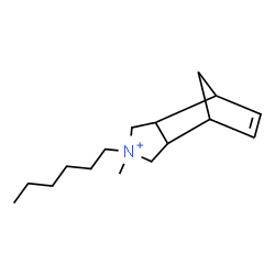 ChemSpider 2D Image | 4-Hexyl-4-methyl-4-azoniatricyclo[5.2.1.0~2,6~]dec-8-ene | C16H28N