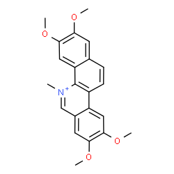ChemSpider 2D Image | 2,3,8,9-Tetramethoxy-5-methylbenzo[c]phenanthridinium | C22H22NO4