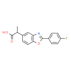 ChemSpider 2D Image | 5-benzoxazoleacetic acid, 2-(4-fluorophenyl)-a-methyl- | C16H12FNO3