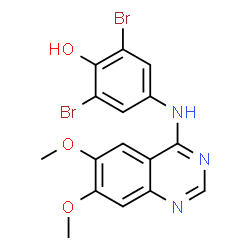 ChemSpider 2D Image | 2,6-Dibromo-4-[(6,7-dimethoxy-4-quinazolinyl)amino]phenol | C16H13Br2N3O3