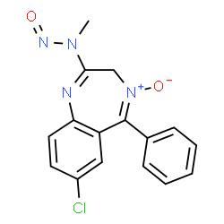 ChemSpider 2D Image | 7-Chloro-N-methyl-N-nitroso-5-phenyl-3H-1,4-benzodiazepin-2-amine 4-oxide | C16H13ClN4O2