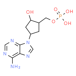 ChemSpider 2D Image | [4-(6-Amino-9H-purin-9-yl)-2-hydroxycyclopentyl]methyl dihydrogen phosphate | C11H16N5O5P