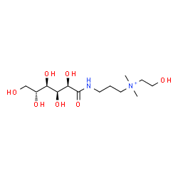 ChemSpider 2D Image | N-(2-Hydroxyethyl)-N,N-dimethyl-3-{[(2R,3S,4R,5R)-2,3,4,5,6-pentahydroxyhexanoyl]amino}-1-propanaminium | C13H29N2O7