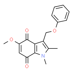ChemSpider 2D Image | 5-METHOXY-1,2-DIMETHYL-3-(PHENOXYMETHYL)INDOLE-4,7-DIONE | C18H17NO4
