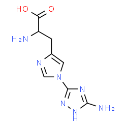 ChemSpider 2D Image | 1-(5-Amino-1H-1,2,4-triazol-3-yl)histidine | C8H11N7O2