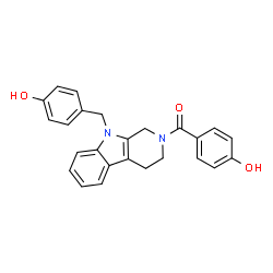 ChemSpider 2D Image | [9-(4-Hydroxybenzyl)-1,3,4,9-tetrahydro-2H-beta-carbolin-2-yl](4-hydroxyphenyl)methanone | C25H22N2O3