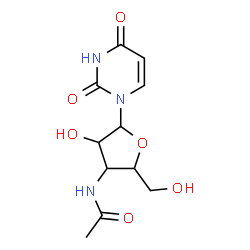 ChemSpider 2D Image | 1-(3-Acetamido-3-deoxypentofuranosyl)-2,4(1H,3H)-pyrimidinedione | C11H15N3O6