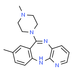 ChemSpider 2D Image | 8-Methyl-6-(4-methyl-1-piperazinyl)-11H-pyrido[2,3-b][1,4]benzodiazepine | C18H21N5