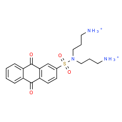 ChemSpider 2D Image | 3,3'-{[(9,10-Dioxo-9,10-dihydro-2-anthracenyl)sulfonyl]imino}di(1-propanaminium) | C20H25N3O4S