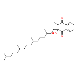 ChemSpider 2D Image | 2-Hydroxy-3-methyl-2-(3,7,11,15-tetramethyl-2-hexadecen-1-yl)-2,3-dihydro-1,4-naphthalenedione | C31H48O3