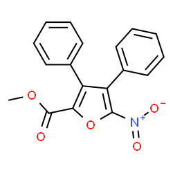 ChemSpider 2D Image | Methyl 5-nitro-3,4-diphenyl-2-furoate | C18H13NO5