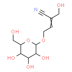 ChemSpider 2D Image | 4-(Hexopyranosyloxy)-2-(hydroxymethyl)-2-butenenitrile | C11H17NO7