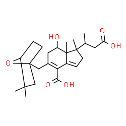 ChemSpider 2D Image | 1-(1-Carboxy-2-propanyl)-5-[(3,3-dimethyl-7-oxabicyclo[2.2.1]hept-1-yl)methyl]-7-hydroxy-1,7a-dimethyl-2,6,7,7a-tetrahydro-1H-indene-4-carboxylic acid | C25H36O6