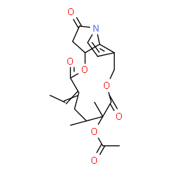 ChemSpider 2D Image | 5,11,16-Trioxo-3,8-didehydrosenecionan-12-yl acetate | C20H23NO7
