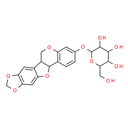 ChemSpider 2D Image | 6a,12a-Dihydro-6H-[1,3]dioxolo[5,6][1]benzofuro[3,2-c]chromen-3-yl hexopyranoside | C22H22O10