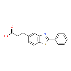 ChemSpider 2D Image | 3-(2-Phenyl-1,3-benzothiazol-5-yl)propanoic acid | C16H13NO2S