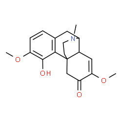 ChemSpider 2D Image | 4-Hydroxy-3,7-dimethoxy-17-methyl-7,8-didehydromorphinan-6-one | C19H23NO4