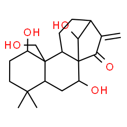 ChemSpider 2D Image | 1,7,14,20-Tetrahydroxykaur-16-en-15-one | C20H30O5
