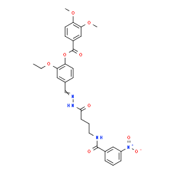 ChemSpider 2D Image | 2-Ethoxy-4-[({4-[(3-nitrobenzoyl)amino]butanoyl}hydrazono)methyl]phenyl 3,4-dimethoxybenzoate | C29H30N4O9