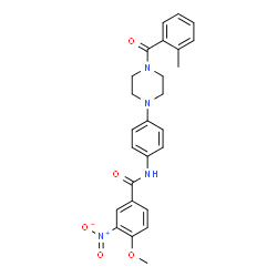 ChemSpider 2D Image | 4-Methoxy-N-{4-[4-(2-methylbenzoyl)-1-piperazinyl]phenyl}-3-nitrobenzamide | C26H26N4O5