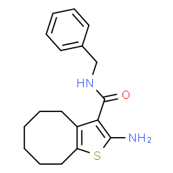 ChemSpider 2D Image | 2-amino-N-benzyl-4H,5H,6H,7H,8H,9H-cycloocta[b]thiophene-3-carboxamide | C18H22N2OS