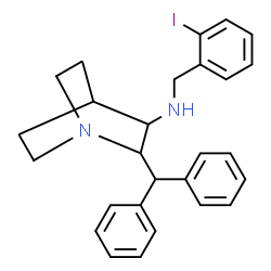 ChemSpider 2D Image | 2-(Diphenylmethyl)-N-(2-iodobenzyl)quinuclidin-3-amine | C27H29IN2