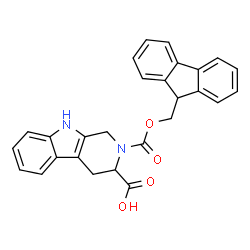 ChemSpider 2D Image | 2-[(9H-Fluoren-9-ylmethoxy)carbonyl]-2,3,4,9-tetrahydro-1H-beta-carboline-3-carboxylic acid | C27H22N2O4