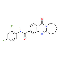 ChemSpider 2D Image | N-(2,4-Difluorophenyl)-12-oxo-6,7,8,9,10,12-hexahydroazepino[2,1-b]quinazoline-3-carboxamide | C20H17F2N3O2
