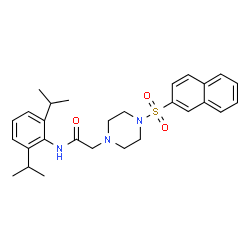 ChemSpider 2D Image | N-(2,6-Diisopropylphenyl)-2-[4-(2-naphthylsulfonyl)-1-piperazinyl]acetamide | C28H35N3O3S