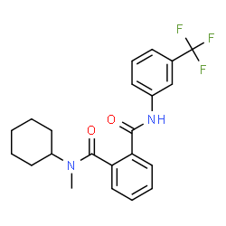 ChemSpider 2D Image | N-Cyclohexyl-N-methyl-N'-[3-(trifluoromethyl)phenyl]phthalamide | C22H23F3N2O2