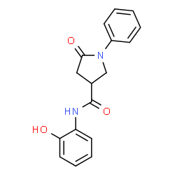 ChemSpider 2D Image | N-(2-Hydroxyphenyl)-5-oxo-1-phenyl-3-pyrrolidinecarboxamide | C17H16N2O3