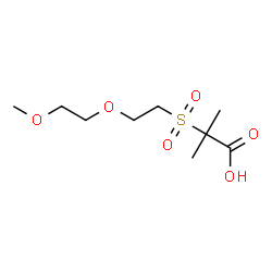 ChemSpider 2D Image | 2-{[2-(2-Methoxyethoxy)ethyl]sulfonyl}-2-methylpropanoic acid | C9H18O6S